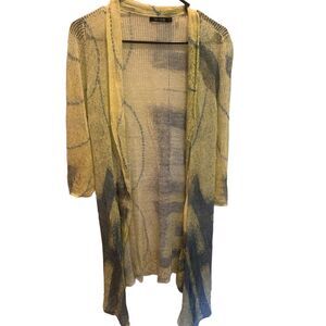 Nic + Zoe Women's Kimono Cardigan Multicolor Geometric Sweater S